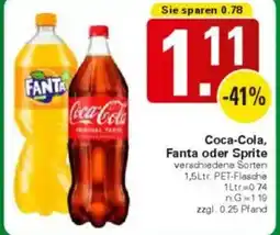 WEZ Coca-Cola, Fanta oder Sprite Angebot