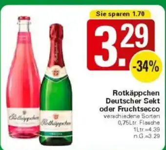 WEZ Rotkäppchen Deutscher Sekt oder Fruchtsecco Angebot