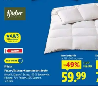 Lidl Fjödor Feder-/Daunen-Kassettenbettdecke Angebot