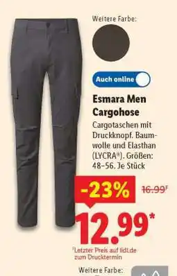 Lidl Esmara Men Cargohose Angebot