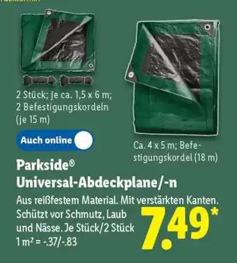 Lidl PARKSIDE Universal-Abdeckplane/-n Angebot