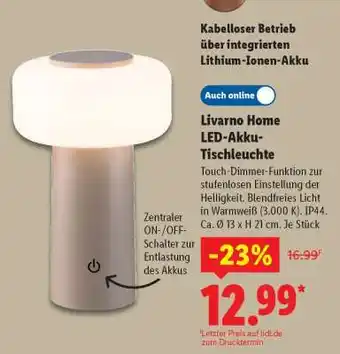 Lidl LIVARNO home LED-Akku-Tischleuchte Angebot