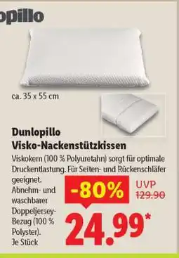 Lidl Dunlopillo Visko-Nackenstützkissen Angebot