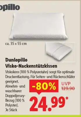 Lidl Dunlopillo Visko-Nackenstützkissen Angebot