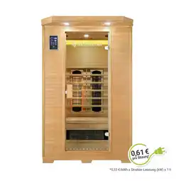 Netto Marken-Discount Artsauna Infrarotkabine Oslo mit Triplex-Heizsystem 2 Personen Hemlock Holz 120 x 100 cm Angebot