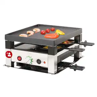 Netto Marken-Discount Solis 5 in 1 Raclette Tischgrill, 1020W 4 Personen Mini Pizza Mini Wok Angebot