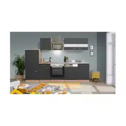Netto Marken-Discount Respekta Küchenzeile ca 280 cm mit Kühlschrank und Geschirrspüler - versch. Ausführungen - grau Angebot