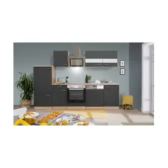 Netto Marken-Discount Respekta Küchenzeile ca 280 cm mit Kühlschrank und Geschirrspüler - versch. Ausführungen - grau Angebot