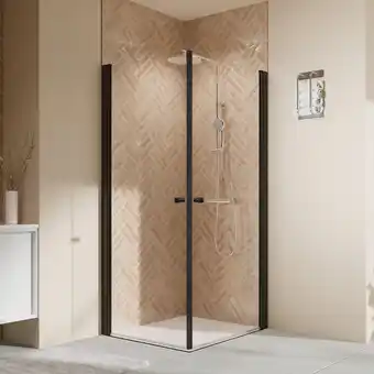 toom Baumarkt Breuer Duschkabine 'Elana 2.0' mit Eckeinstieg mattschwarz 90 x 90 x 200 cm Angebot