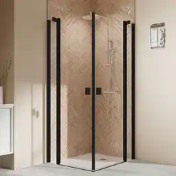 toom Baumarkt Breuer Duschkabine 'Elana 2.0' mit Eckeinstieg mattschwarz 90 x 90 x 200 cm Angebot