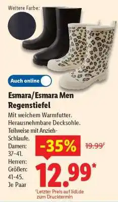 Lidl Esmara/Esmara Men Regenstiefel Angebot