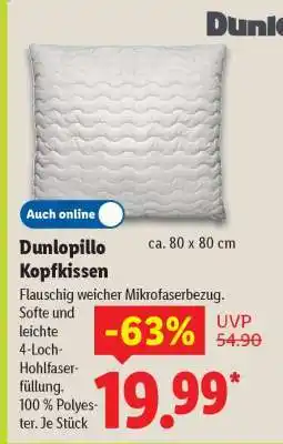Lidl Dunlopillo Kopfkissen Angebot
