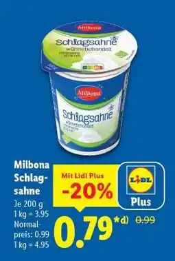 Lidl Milbona Schlagsahne Angebot