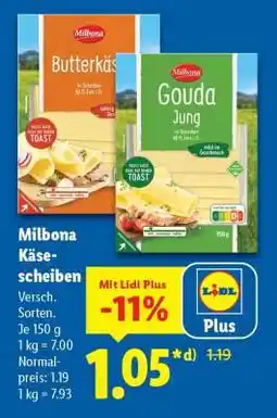 Lidl Milbona Käse-scheiben Angebot