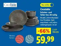 Lidl Creatable Schalen- und Teller-Set, 20-teilig Angebot