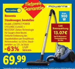 Lidl ROWENTA Staubsauger, beutellos Angebot