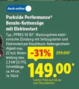 Lidl PARKSIDE PERFORMANCE Benzin-Kettensäge mit Elektrostart Angebot