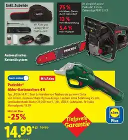 Lidl PARKSIDE Akku-Gartenschere 4 V Angebot