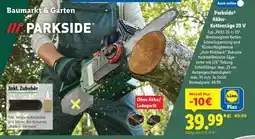 Lidl Parkside Akku-Kettensäge 20 V Angebot