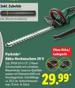 Lidl PARKSIDE Akku-Heckenschere 20 V Angebot