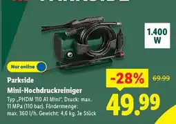 Lidl Parkside Mini-Hochdruckreiniger Angebot