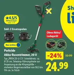 Lidl Parkside Akku-Rasentrimmer, 20 V Angebot