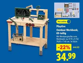 Lidl Playtive Outdoor Werkbank, 69-teilig Angebot