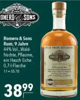 CITTI Markt Romero & Sons Rum, 9 Jahre Angebot