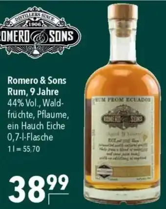 CITTI Markt Romero & Sons Rum, 9 Jahre Angebot