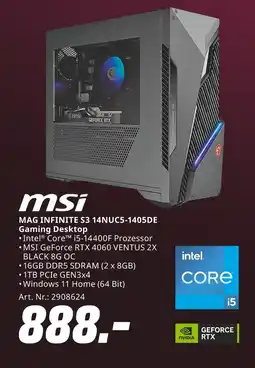 MediaMarkt Msi mag infinite s3 14nuc5-1405de gaming desktop Angebot