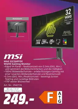 MediaMarkt Msi mag 32cq6pfde wqhd gaming monitor Angebot