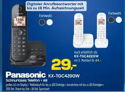 Euronics Panasonic schnurloses telefon + ab kx-tgc420gw Angebot
