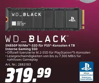 MediaMarkt Wd_black sn850p nvme-ssd für ps5-konsolen 4 tb Angebot