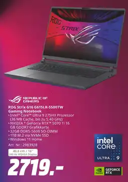 MediaMarkt Republic of gamers rog strix g16 g615lr-s5007w gaming notebook Angebot
