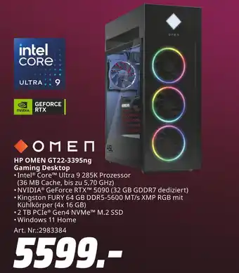 MediaMarkt Omen hp omen gt22-3395ng gaming desktop Angebot