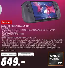 MediaMarkt Lenovo legion go s 8arp1 steam r-z2go handheld Angebot