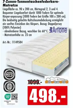 Möbel Mahler Artone 7-zonen-tonnentaschenfederkern-matratze Angebot