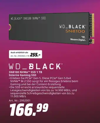 MediaMarkt Wd_black sn8100 nvme ssd 1 tb Angebot
