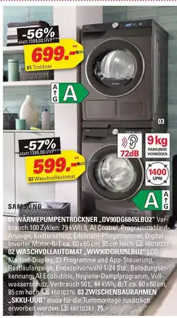 Höffner Samsung wärmepumpentrockner dv90gd6845blu2 Angebot