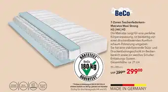 Matratzen Concord Beco 7-zonen taschenfederkern-matratze maxi strong Angebot