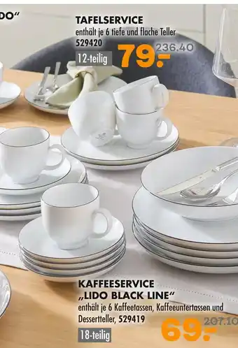 Möbel Kraft Kaffeeservice „lido black line“ Angebot