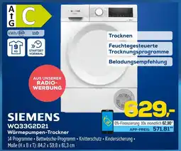 Euronics Siemens wq33g2d21 wärmepumpen-trockner Angebot