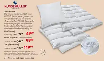Matratzen Concord Künsemüller kopfkissen finesse Angebot