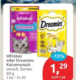 Budni Whiskas knuspertaschen katzensnack Angebot