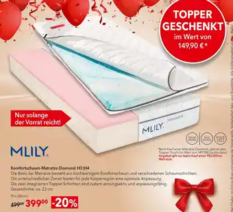 Matratzen Concord Mlily komfortschaum-matratze diamond h3 | h4 Angebot