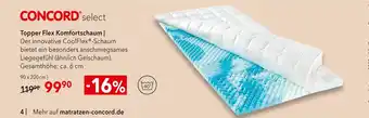 Matratzen Concord Concord topper flex komfortschaum Angebot