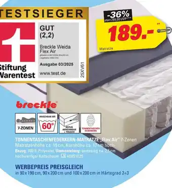 Höffner Breckle tonnentaschenfederkern-matratze „flex air“ Angebot