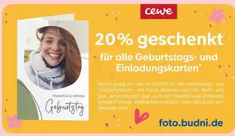Budni Cewe geburtstags- und einladungskarten Angebot