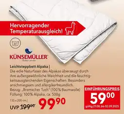 Matratzen Concord Künsemüller leichtsteppbett alpaka Angebot