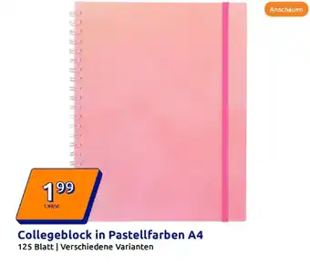 Action Collegeblock in pastellfarben a4 Angebot